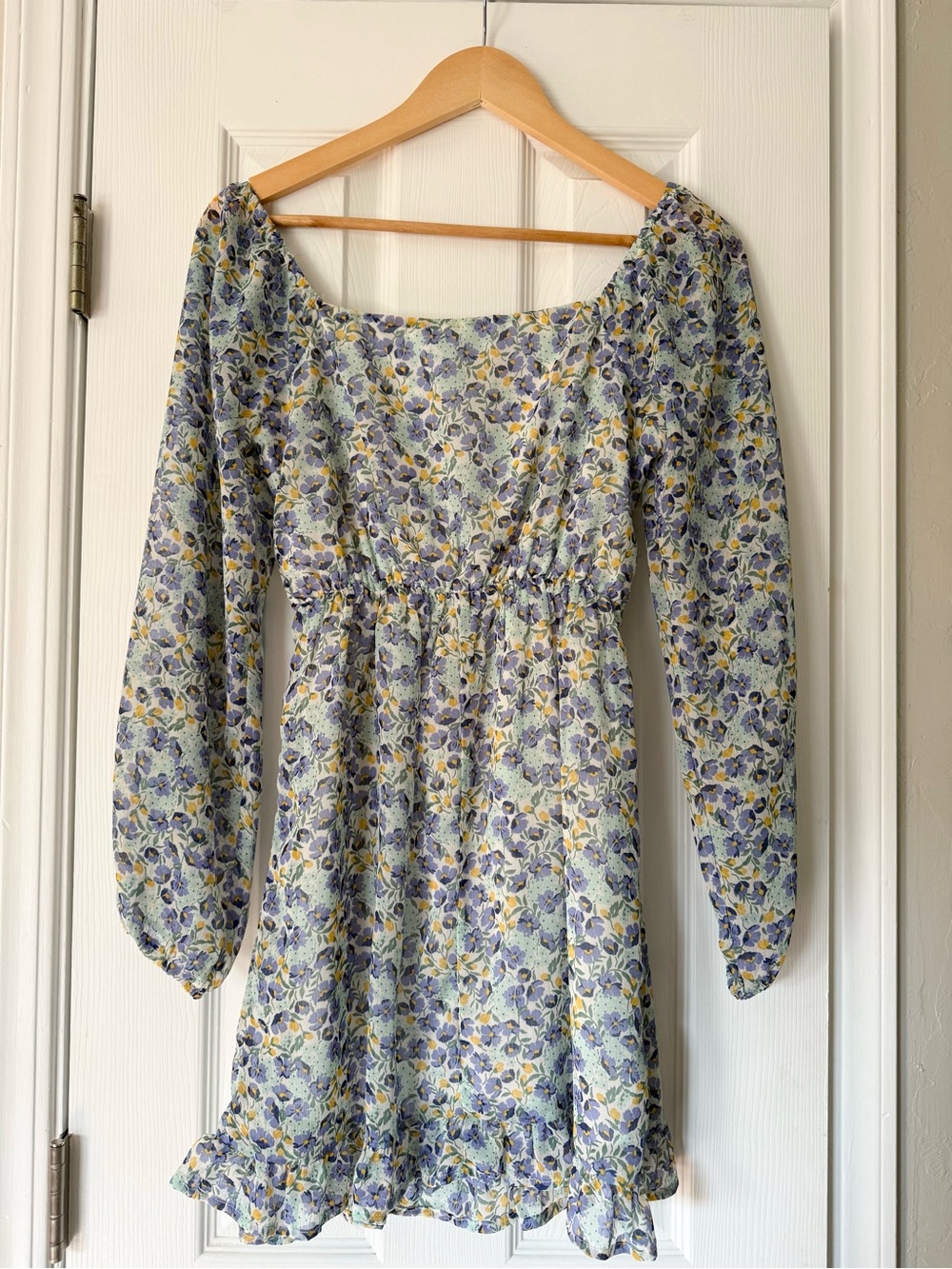 Boutique Floral Mini Dress - Blue/Yellow - Picture 3 of 7